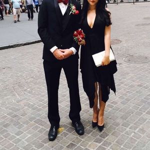 Alice+Olivia high low black formal dress